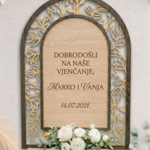 Drvena dekoracija dobrodošlice