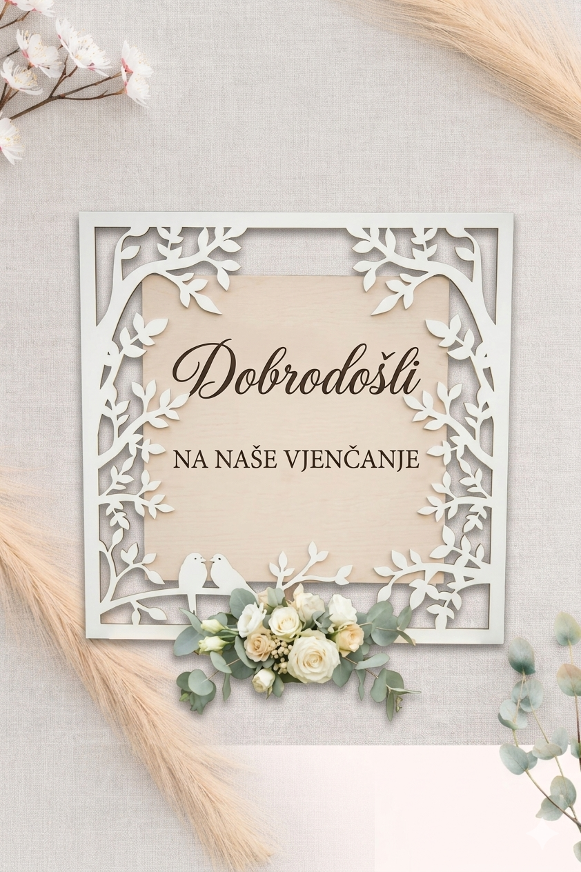 Drvena dekoracija dobrodošlice