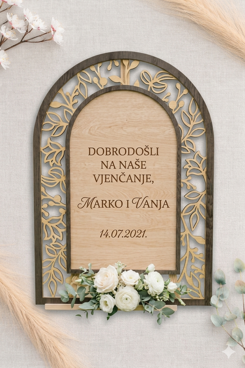 Drvena dekoracija dobrodošlice
