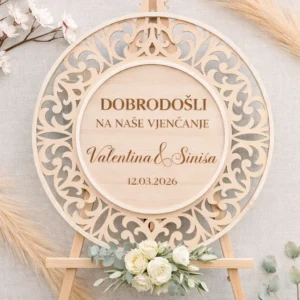 Drvena dekoracija dobrodošlice