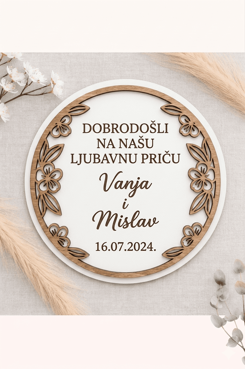 Drvena dekoracija dobrodošlice